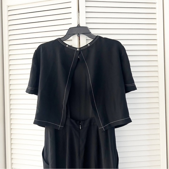 BCBGMaxAzria Richmond Black Short Sleeve Long Bermuda Short Romper Size Small - Picture 7 of 10